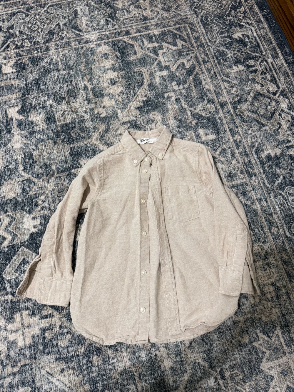 Kids Beige Button-Down Shirt - Classic Casual
